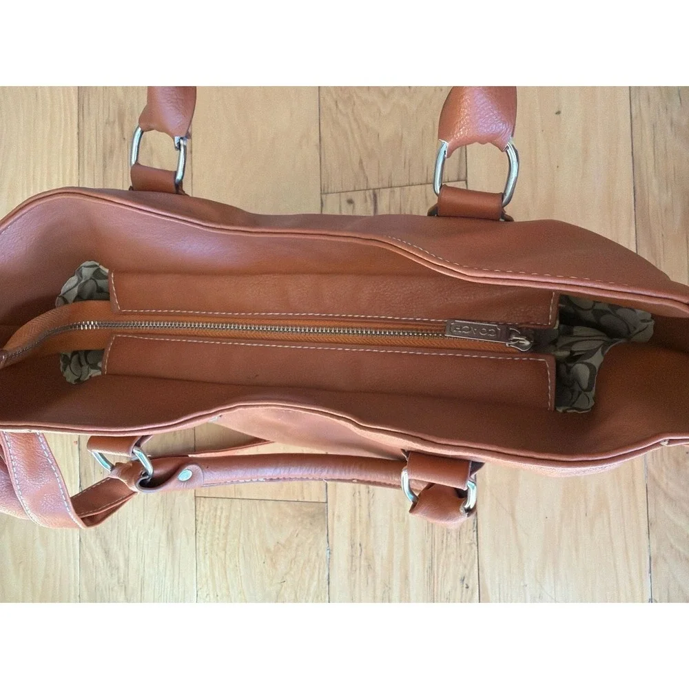 Coach Ashley Leather‎ Convertible Satchel Shoulder Bag Brown
